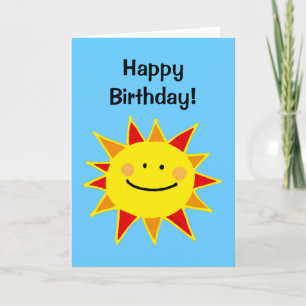 Tarjeta Feliz cumpleaños (sol lindo)