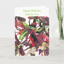 Tarjeta Feliz Cumpleaños Solo Para Ti Follaje De Planta Tr