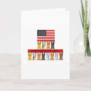 Tarjeta Feliz cumpleaños son bandera de Estados Unidos y g