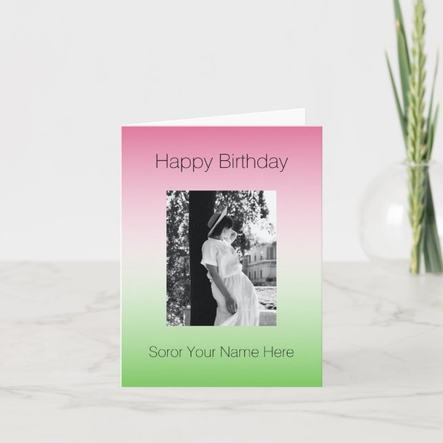 Tarjeta Feliz cumpleaños Soror | AKA Sorority Gift (Anverso)