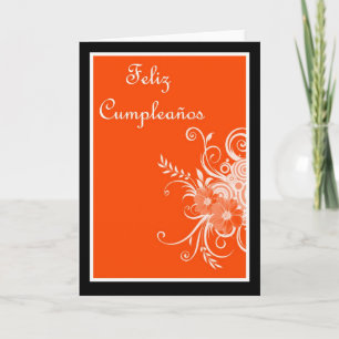 Tarjeta Feliz Cumpleaños Spanish Birthday with flowers