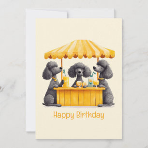 Tarjeta Feliz cumpleaños Standard Poodle Dogs Lemonade Sta