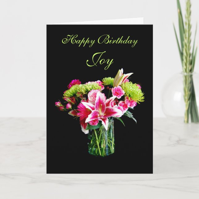 Tarjeta Feliz cumpleaños, Stargazer Lily Bouquet (Anverso)