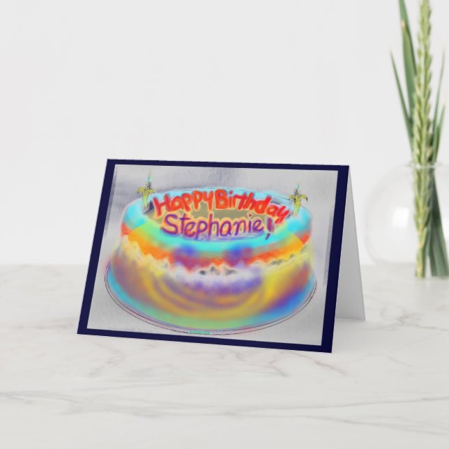 Tarjeta ¡Feliz cumpleaños Stephanie! (Anverso)