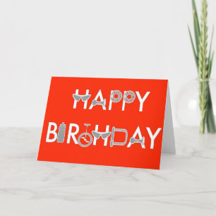 Tarjeta Feliz cumpleaños Stylized con las piezas de la