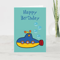 Feliz Cumpleaños - Submarino de Juguete Amarillo y