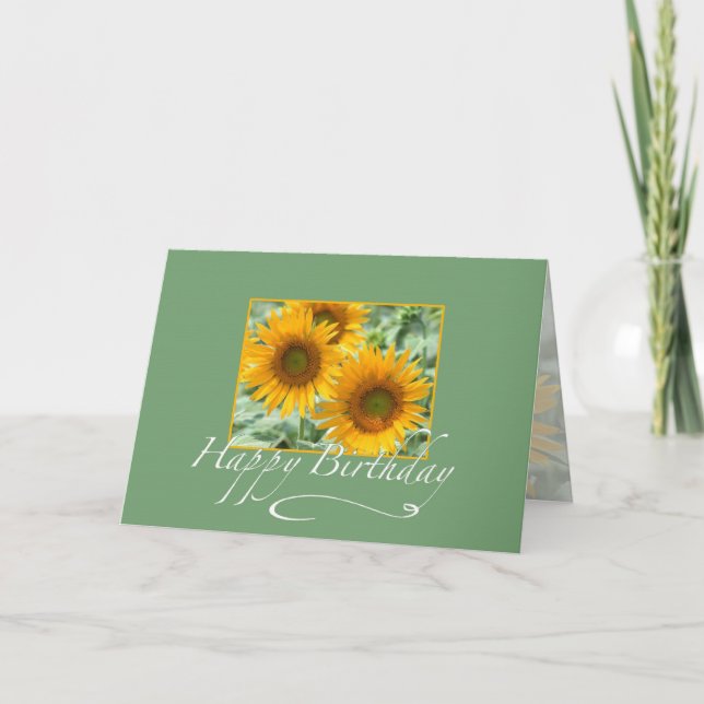 Tarjeta Feliz cumpleaños Sunflower (Anverso)