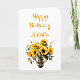 Tarjeta Feliz cumpleaños Sunflower Heart