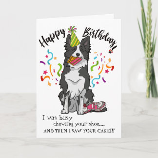 Tarjeta Feliz cumpleaños sus zapatos del rosa del perro