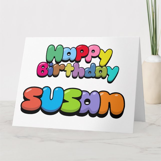 Tarjeta Feliz cumpleaños Susan (Anverso)