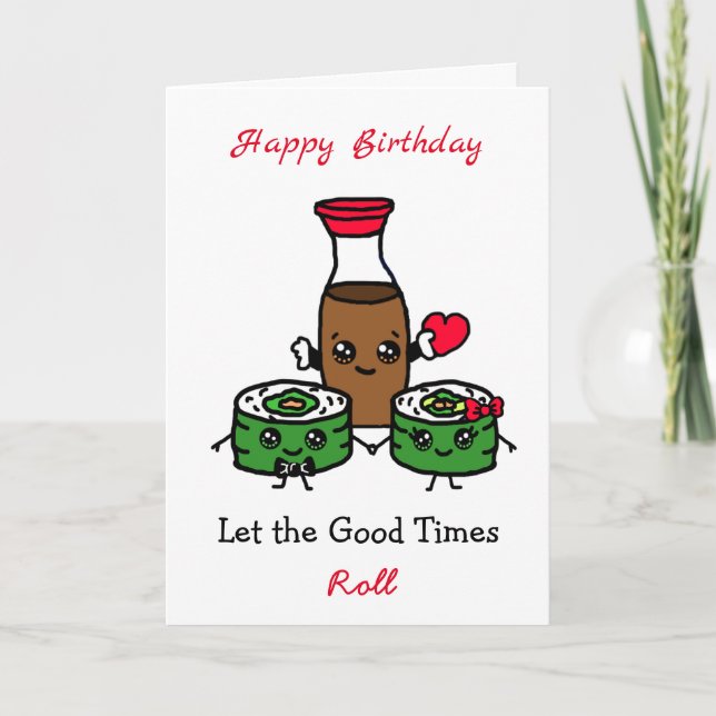 Tarjeta Feliz cumpleaños Sushi Pun (Anverso)