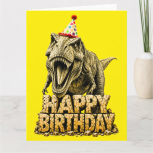 Tarjeta Feliz Cumpleaños T-Rex