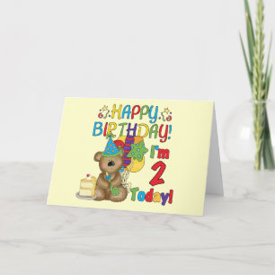 Tarjeta Feliz cumpleaños Teddy Bear 2ª camisetas y regalos
