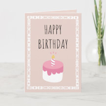 Feliz cumpleaños - tejas de mahjong y pastel rosa