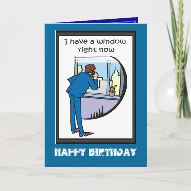 Tarjeta Feliz cumpleaños, tengo una ventana (Anverso)