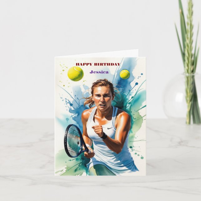 Tarjeta Feliz cumpleaños Tennis Lover Card - Diversión y d (Anverso)