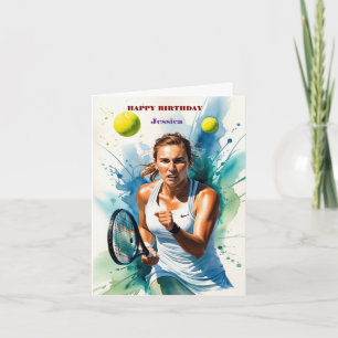 Tarjeta Feliz cumpleaños Tennis Lover Card - Diversión y d