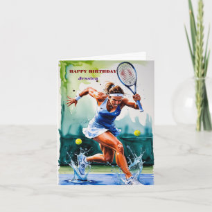 Tarjeta Feliz cumpleaños Tennis Lover Card - Diversión y d