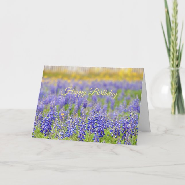 Tarjeta Feliz cumpleaños, Texas Bluebonnet Field (Anverso)