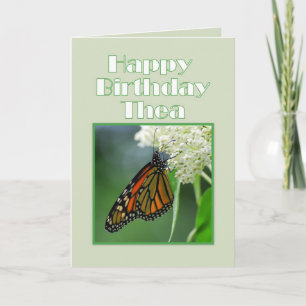 Tarjeta Feliz cumpleaños Thea Monarch Butterfly