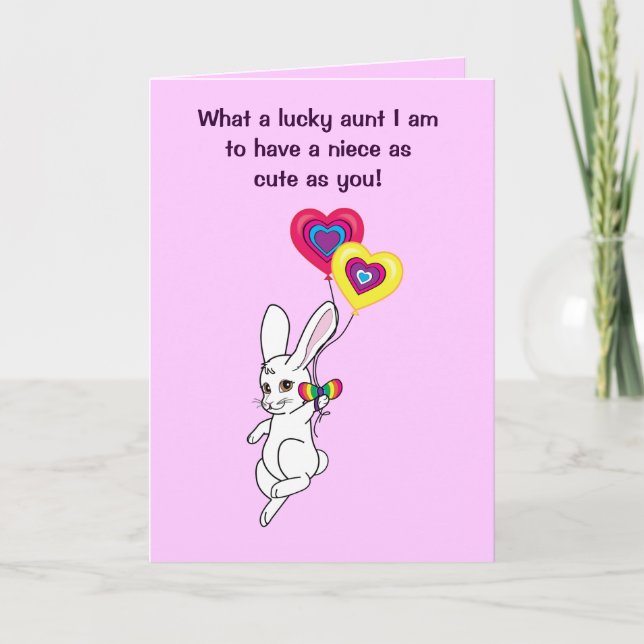 Tarjeta Feliz cumpleaños, tía a sobrina (Anverso)