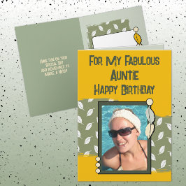 Tarjeta Feliz cumpleaños, tía, foto de amarillo