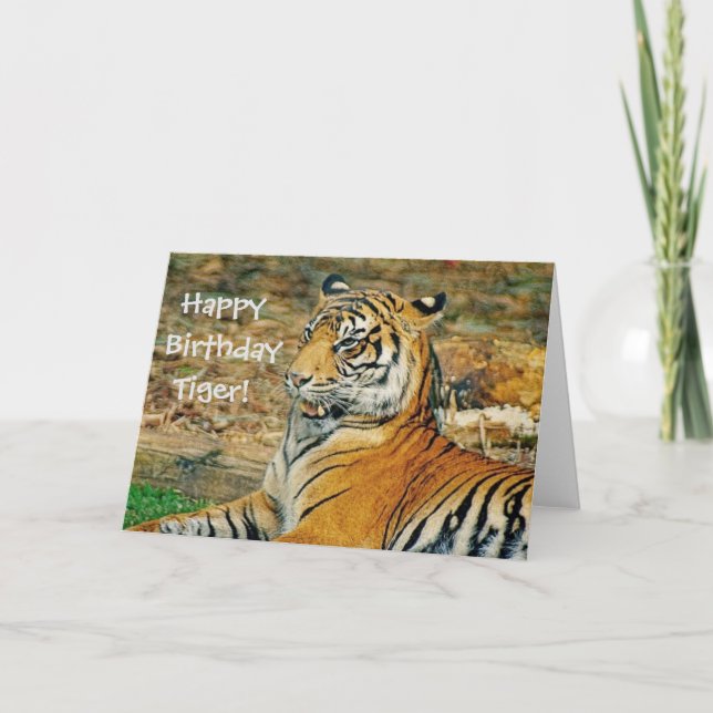 Tarjeta Feliz cumpleaños Tiger (Anverso)