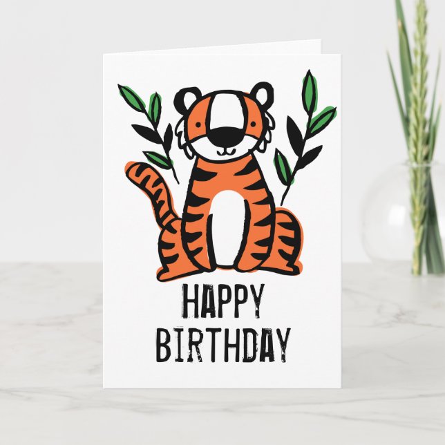 Tarjeta Feliz cumpleaños Tiger (Anverso)