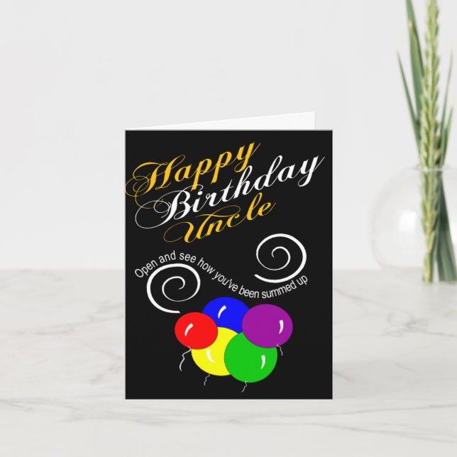 Tarjeta feliz cumpleaños tío divertido (Anverso)