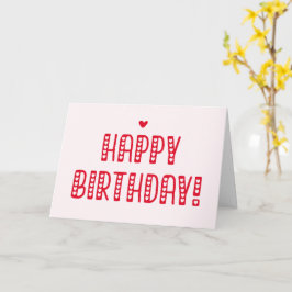 Tarjeta ¡Feliz cumpleaños! Tipografía cuta