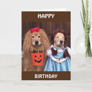 TARJETA **FELIZ CUMPLEAÑOS** TODOS VESTIDOS PARA "USTEDES"