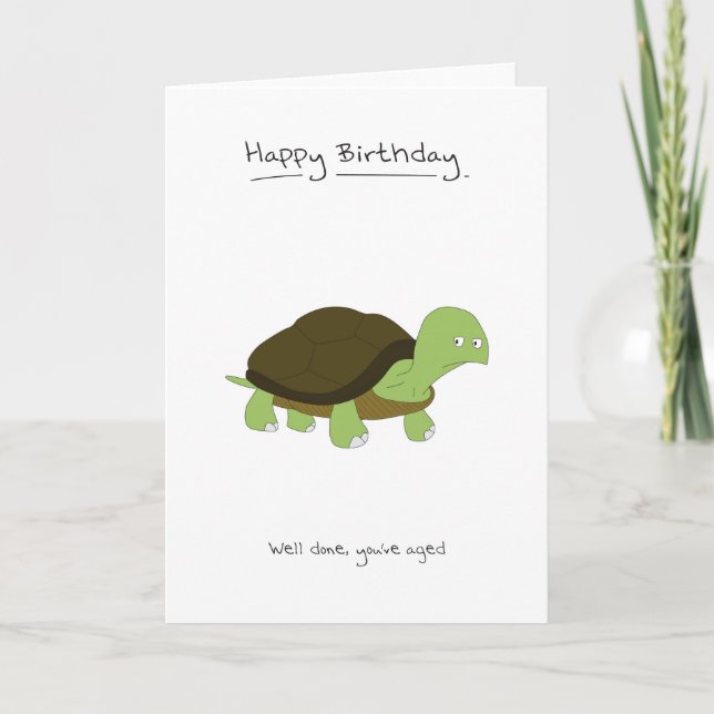 Tarjeta Feliz cumpleaños - Tortoise (Anverso)
