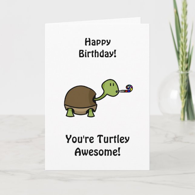 Tarjeta Feliz cumpleaños - Tortuga (Anverso)