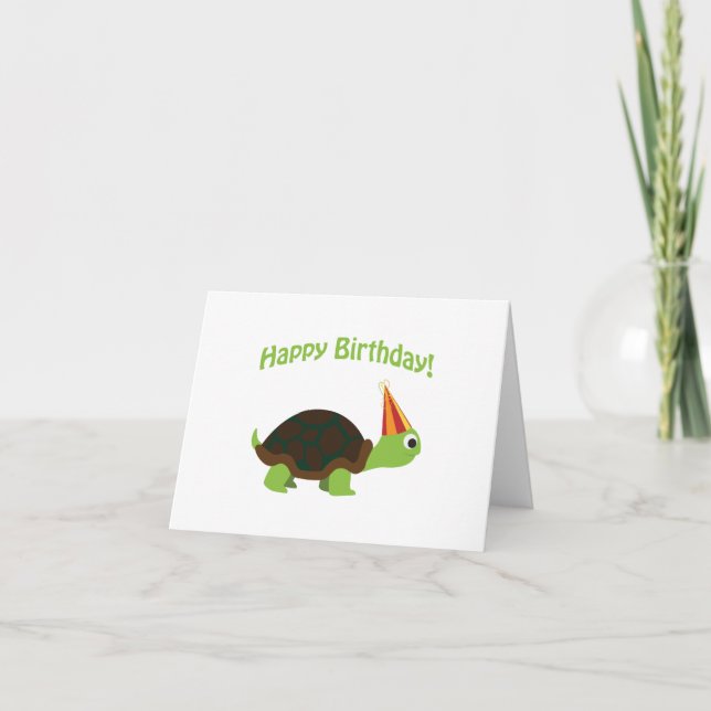 Tarjeta ¡Feliz cumpleaños! Tortuga (Anverso)