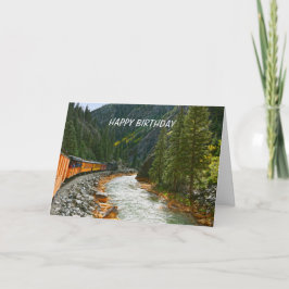 Tarjeta Feliz cumpleaños, tren de época en Colorado