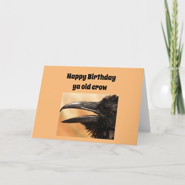 Tarjeta Feliz cumpleaños, tu vieja carta de cuervos (Anverso)