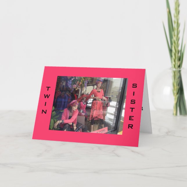 TARJETA FELIZ CUMPLEAÑOS TWIN HERMANNEQUIN DICE "¡TIENDA!" (Anverso)