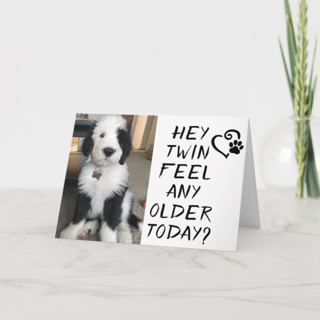 TARJETA ¿FELIZ CUMPLEAÑOS ***TWIN*** QUE SE SIENTE MAYORES (Anverso)