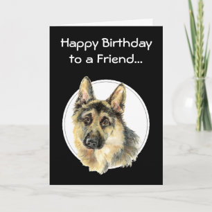 Tarjeta Feliz cumpleaños, un amigo sin precio, pastor alem