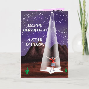 Tarjeta ¡FELIZ CUMPLEAÑOS!  ¡Una estrella nace! …
