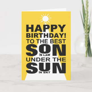 Tarjeta Feliz cumpleaños único y divertido yerno