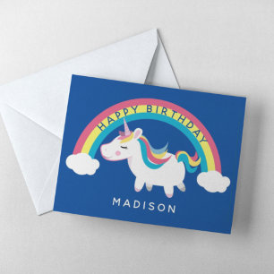 Tarjeta Feliz cumpleaños   Unicornio arcoiris   Añadir su 