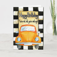 Feliz cumpleaños, vagón vintage