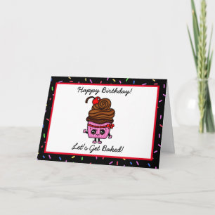 Tarjeta Feliz cumpleaños, vamos a ser horneados