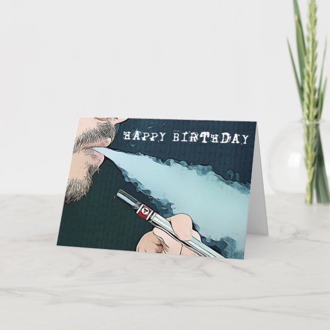 Tarjeta Feliz cumpleaños Vaping Card (Anverso)