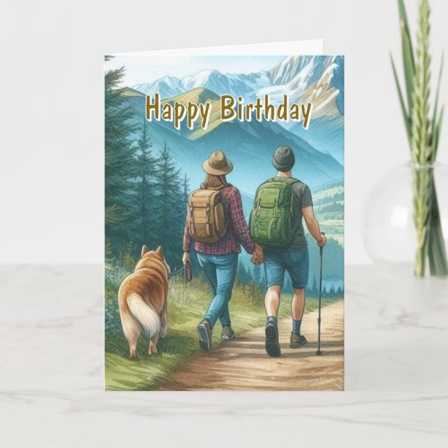 Tarjeta Feliz cumpleaños, ve a caminar (Anverso)