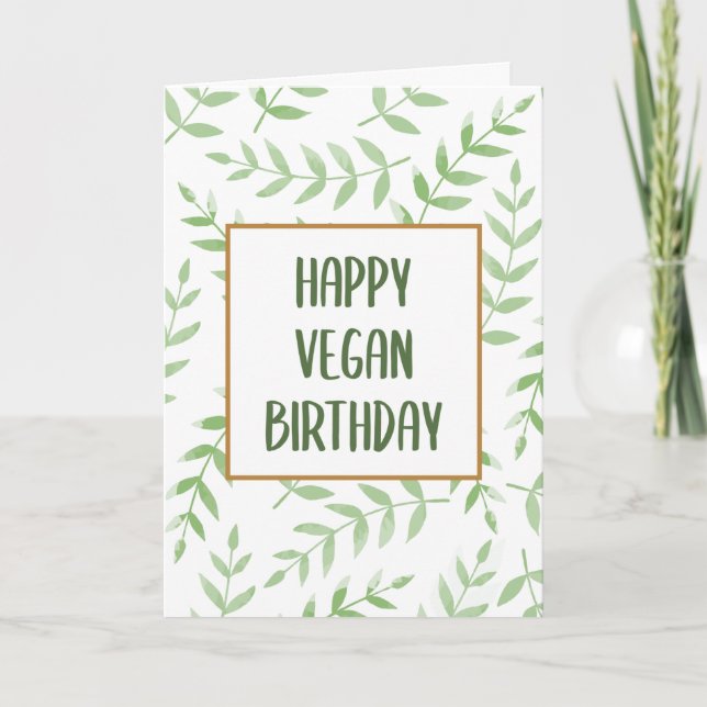 Tarjeta Feliz cumpleaños vegano (Anverso)