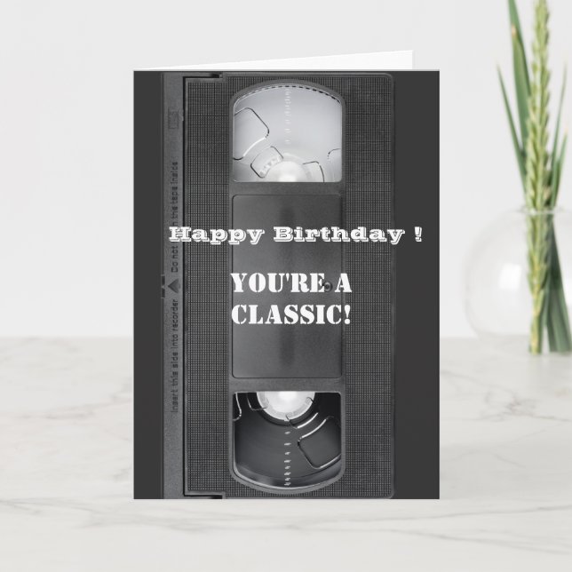 Tarjeta Feliz cumpleaños VHS Cassette eres un clásico (Anverso)