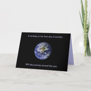 Tarjeta Feliz cumpleaños: Viaje alrededor del sol