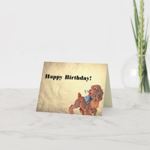 Tarjeta Feliz cumpleaños, viejo perro de cachorro
